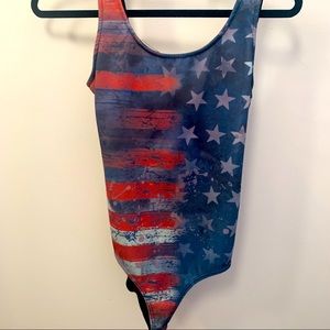 American flag body suit